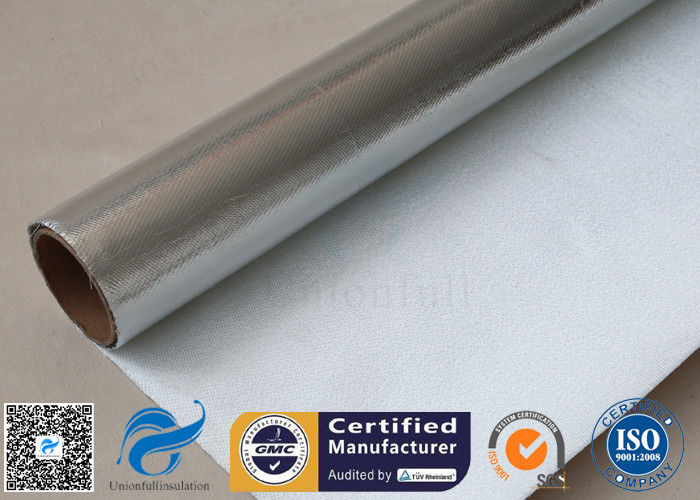 0.9mm Heat Resistant Silver Coated Fabric Aluminium Foil Fiberglass Fabric 1000℉