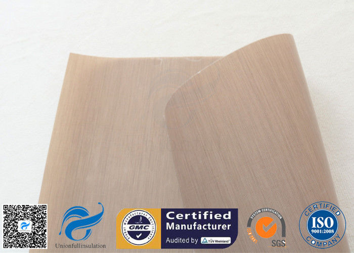 0.12mm Beige Ptfe Coated Glass Fibre Fabric With FDA Standard