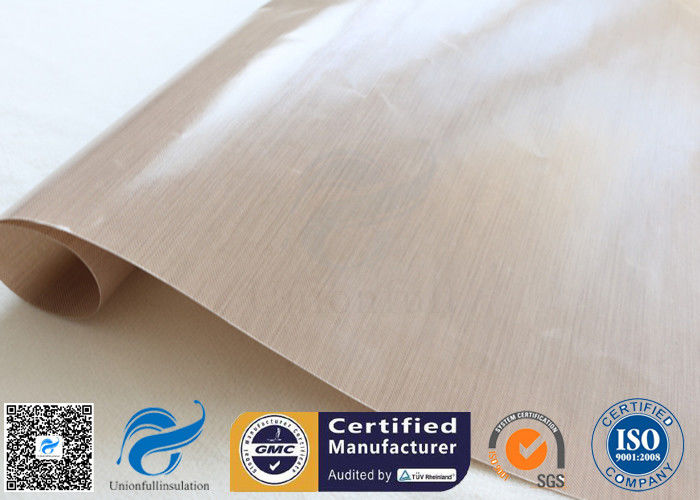 0.12mm Beige Ptfe Coated Glass Fibre Fabric With FDA Standard
