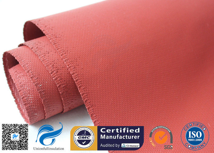 1010gsm Abrasion Resistant Red Silicone Coated Fiberglass Fabric 1mm Thickness