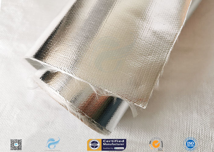 Heat Insulation 0.43mm Thick Aluminium Foil Coated Fiberglass Fabric