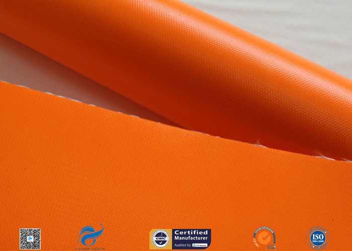 Orange 510g Silicone Coated Fiber Glass Cloth For Fabric Expansion Joint