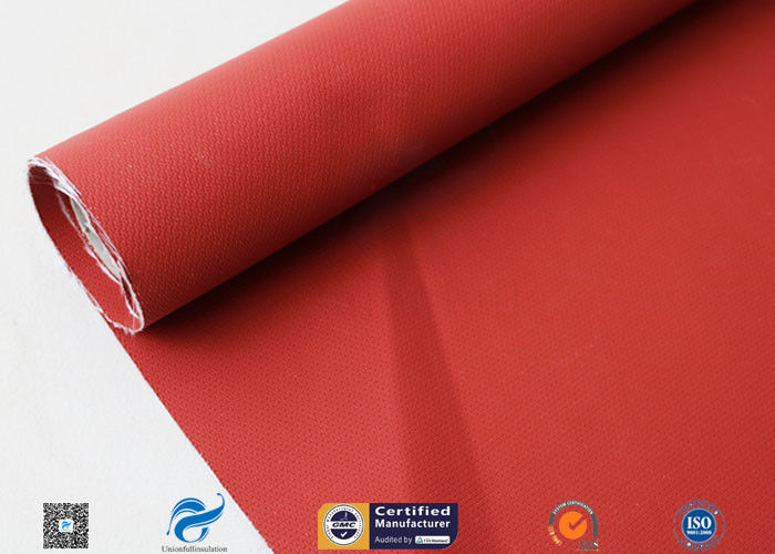 510gsm 0.5mm Red Silicone Coated Fiberglass Fabric Oil Resistant Material