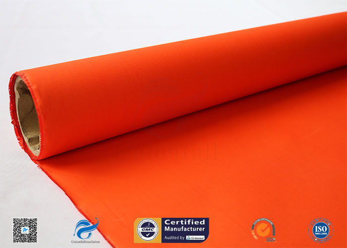 0.2mm Orange Acrylic Coated Fiberglass Cloth High Temperature Resistant