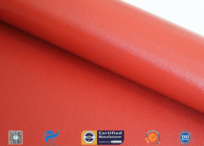 1mm Bright Red Silicone Coated Fiberglass Cloth For Thermal Insulation Jacket