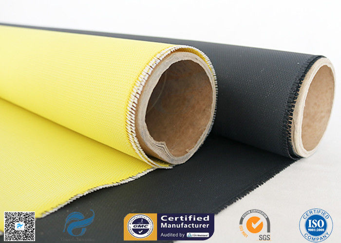 High - Temp 260℃ Alkali Free 0.45mm Yellow Color Silicone Coated Fiberglass Fabric