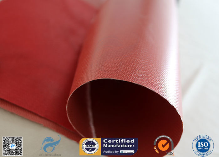 Fire Blanket 480g 0.43mm High Strength Silicone Coated Fiberglass Fabric Red Color