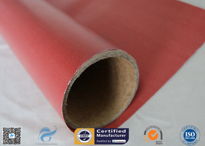 Fire Protection Silicone Coated Fiberglass Fabric 260℃ 160g Coating Red Color