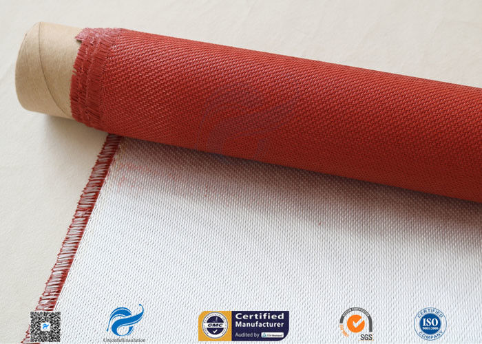 0.9mm Red Silicone Coated Fiberglass Fabric , Generator Thermal Insulation Materials