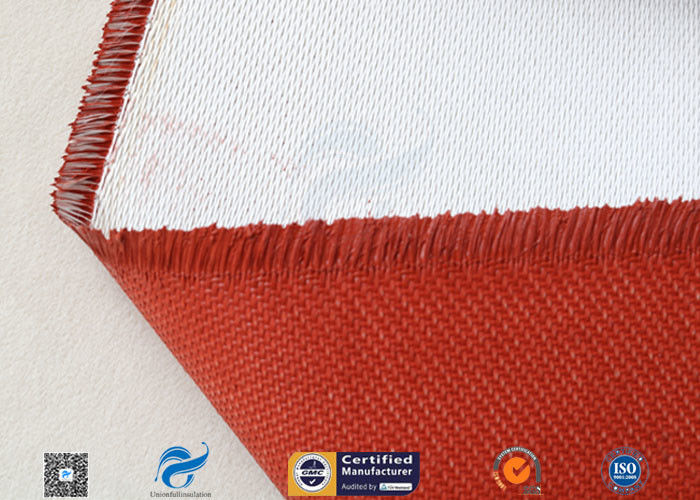 0.9mm Red Silicone Coated Fiberglass Fabric , Generator Thermal Insulation Materials