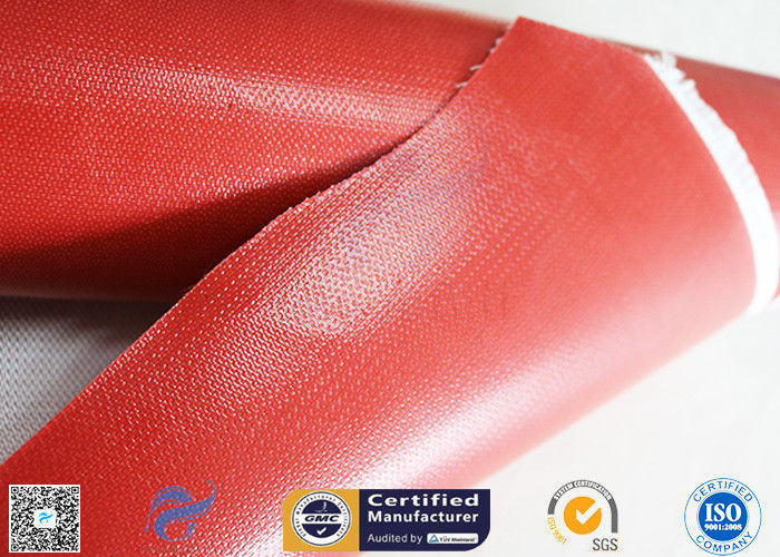 80g Single Side Silicone Coated Fiberglass Fabric Red Color Non - Flammable E-Glass Fiber