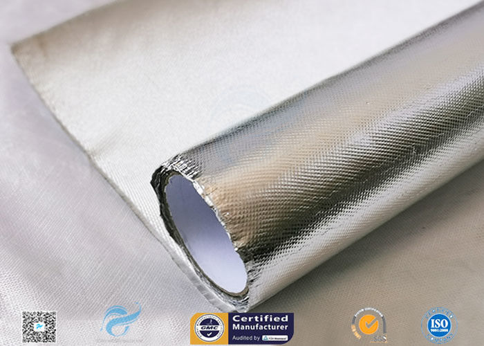 Heat Reflect Aluminium Foil Silver Coated Fabric For Industry 0.85mm Thickness