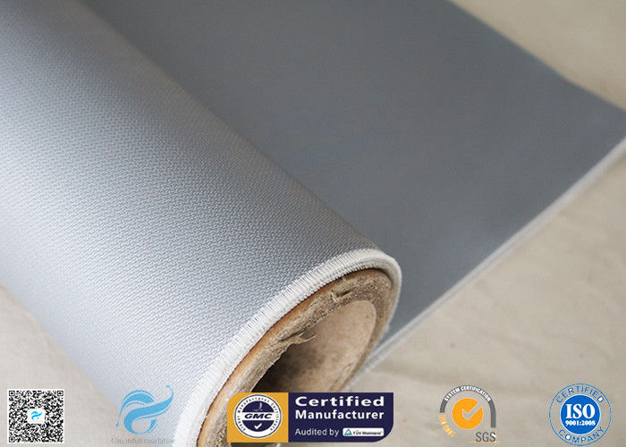 590g Satin Weave Anti - Corrosion 0.45mm E-Glass Silicone Coated Fiberglass Fabric