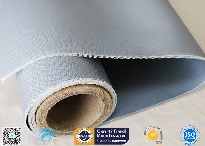 Double - Sides 1.5m*50m 0.45mm Gray Silicone Coated Fiberglass Fabric Welding Curtain