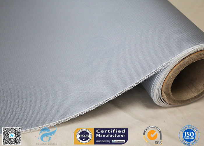 Double - Sides 1.5m*50m 0.45mm Gray Silicone Coated Fiberglass Fabric Welding Curtain