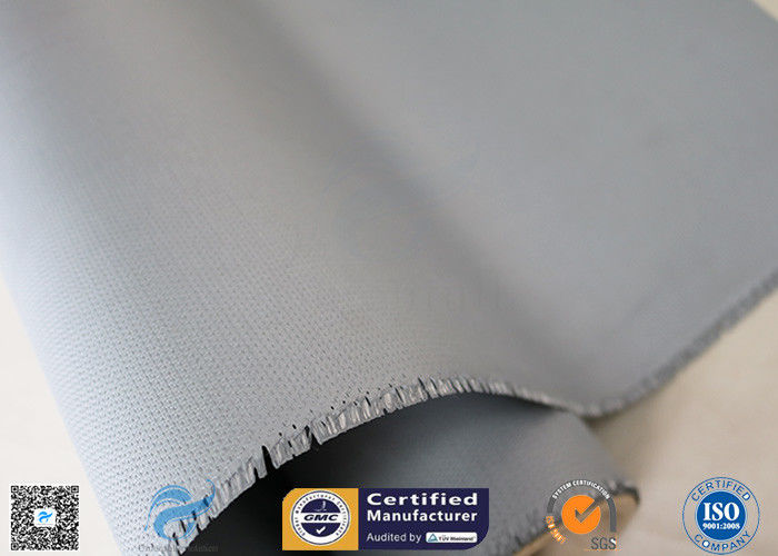 Waterproof 40/40g 18oz 0.45mm Silicone Coated Fiberglass Fabric 260℃ Gray Color