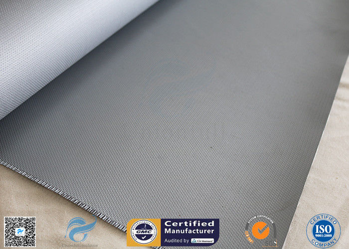 Gray Color Silicone Rubber Coated Fiberglass Fabric 260℃ Satin Weave 1m Wide