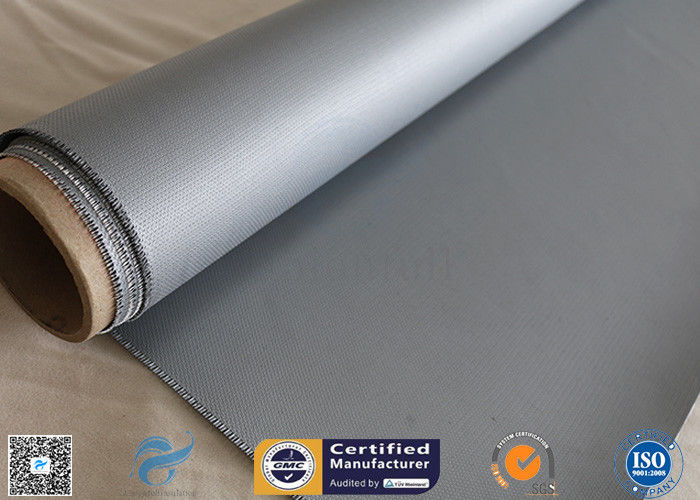 3732 E - Glass 1.2m Width Heat Resistant 0.45mm Gray Silicone Coated Fiberglass Fabric