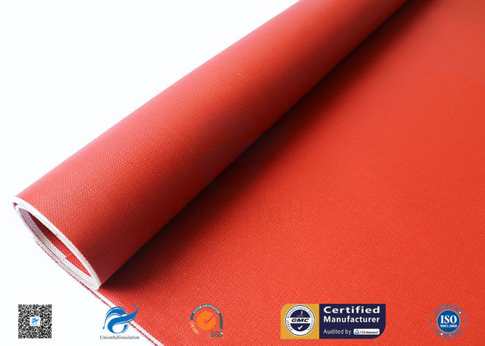 Red Silicone Coated Polyester Fabric Fire Barrier For Heat Resistant Insulation