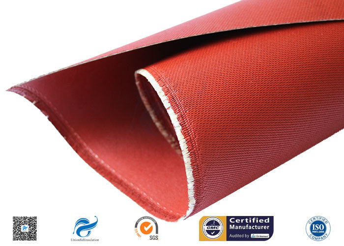 Heat Resistant Red Silicone Coated Fiberglass Cloth Double Sides 1.3mm