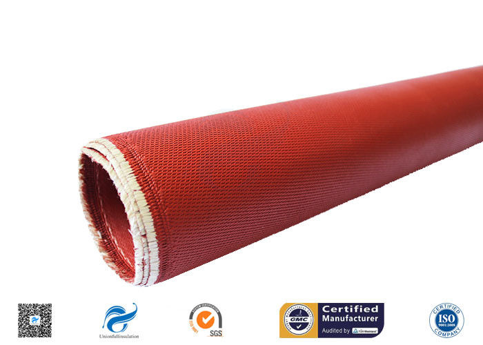 Heat Resistant Red Silicone Coated Fiberglass Cloth Double Sides 1.3mm