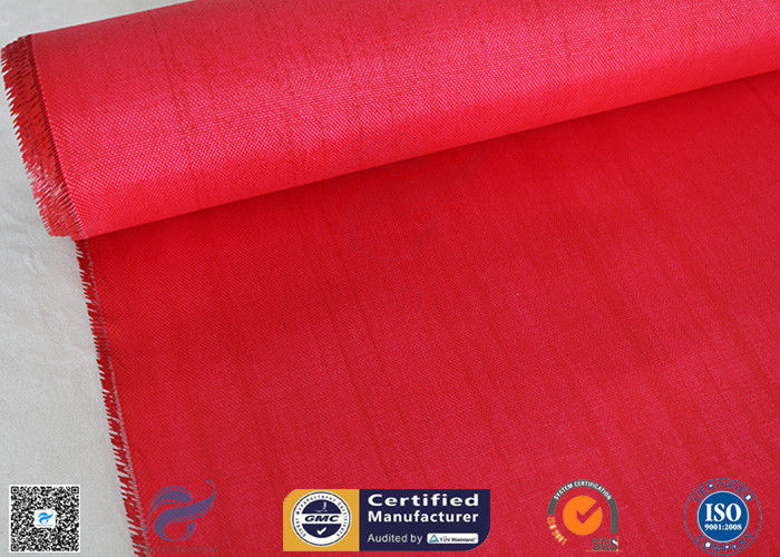 Red Color Satin Weave 1m*50m  Silicone Coated Fiberglass Fabric Coated With 160g