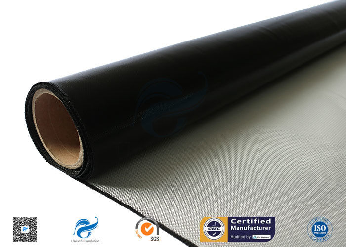 Custom Black Silicone Coated Fiberglass Fabric Heat Protection High Strength