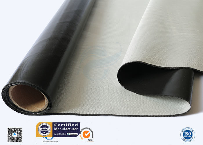 Custom Black Silicone Coated Fiberglass Fabric Heat Protection High Strength