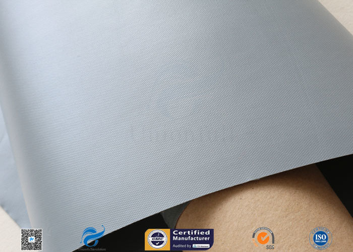 Grey PVC Coated Fiberglasss Fabric 0.25mm 100CM Waterproof Heat Resistant