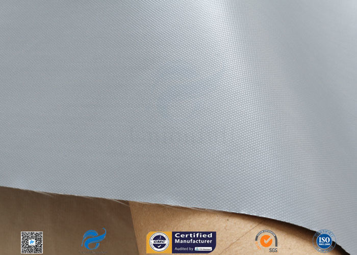 Grey PVC Coated Fiberglass Fabric , Waterproof Fiber Glass Cloth