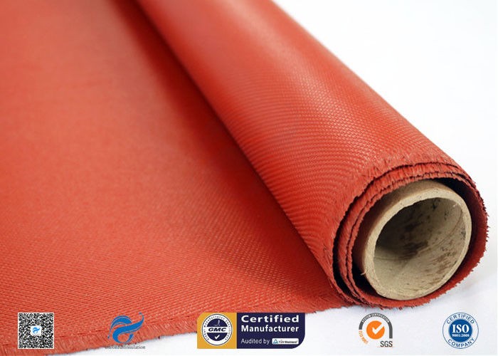 Insulation Fireproof Silicone Coated Glass Fabric , Silicone Impregnated Fabric