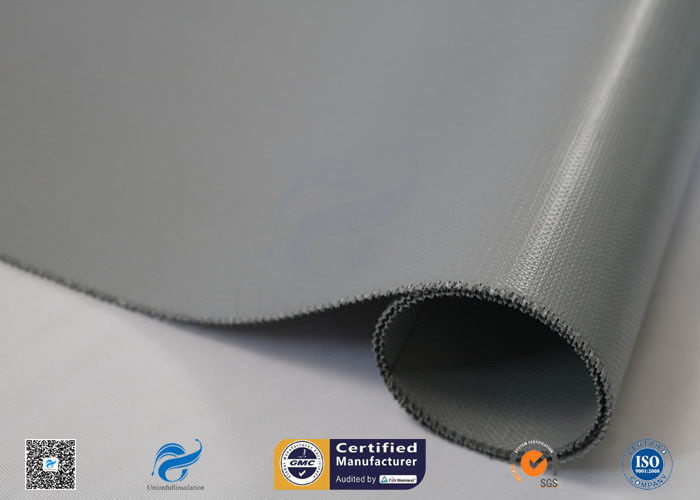 Silver Grey Liquid Silicone Coated Fiberglass Fabric E - Glass 0.45mm