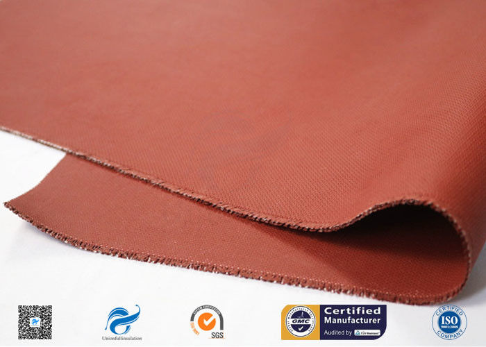 260℃ Silicone Coated Fiberglass Fabric / Red Non Toxic Fire Barrier Fabric