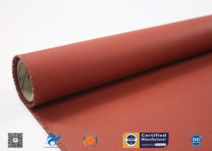 Red Silicone Coated Fiberglass Fabric High Temperature Resistance 590g