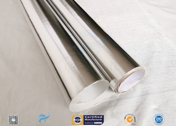 0.43mm Light Reflective Silver Coated Fabric Aluminium Foil E Glass Fabric For Pipes