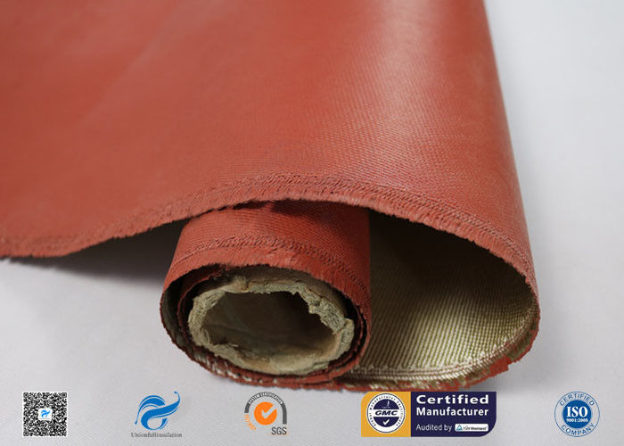 96% High Silica Cloth Coated With One Side Red Silicone For Fireproof