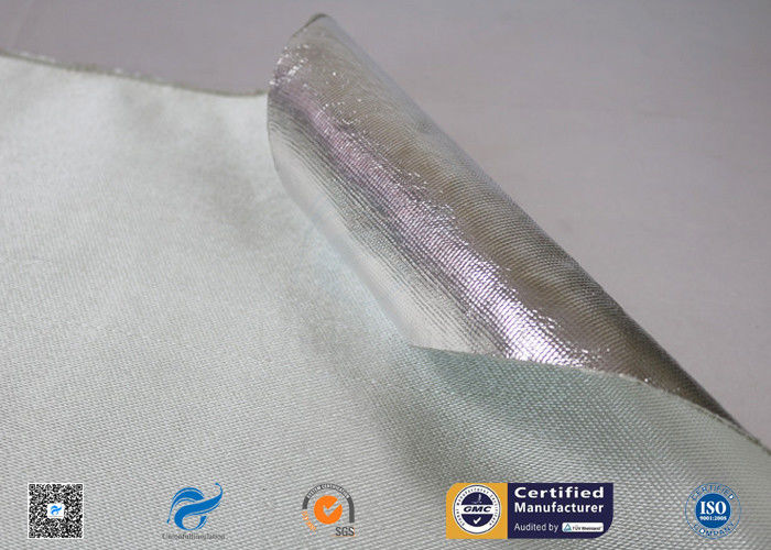 0.8mm Silver Aluminum Foil Laminated Fiberglass Fabric Heat Resistant