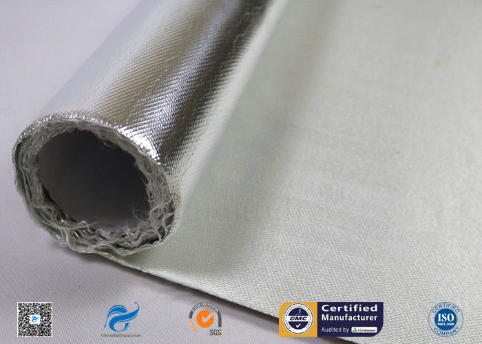 0.8mm Silver Aluminum Foil Laminated Fiberglass Fabric Heat Resistant