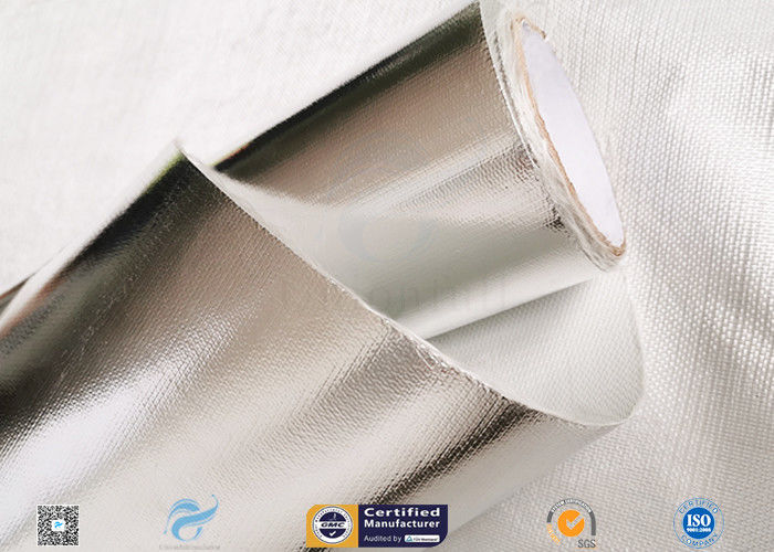0.45mm Thick 13oz Silver Coated Fabric With Aluminium Foil For Facing
