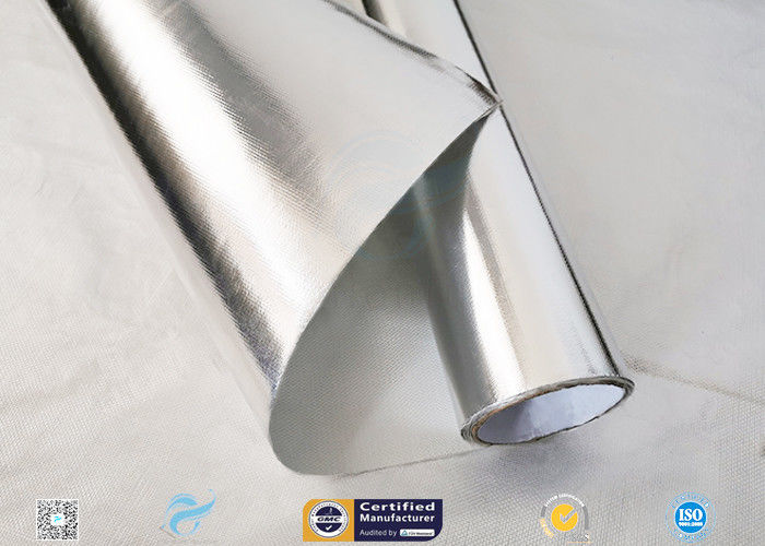 0.45mm Thick 13oz Silver Coated Fabric With Aluminium Foil For Facing