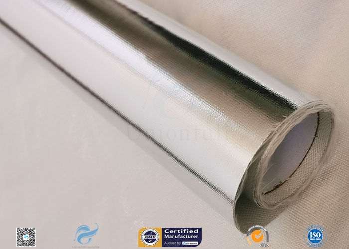 0.45mm Thick 13oz Silver Coated Fabric With Aluminium Foil For Facing