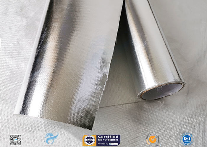 Aluminium Foil Laminated Silver Coated Fabric Flame Retardant 4HS Heat Reflective