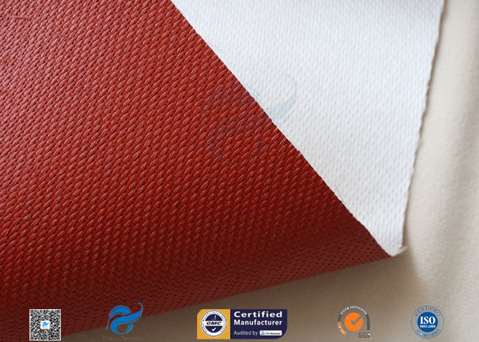 Single Sided Red Silicone Coating Fiberglass Cloth 50 Meters High Strength 100g