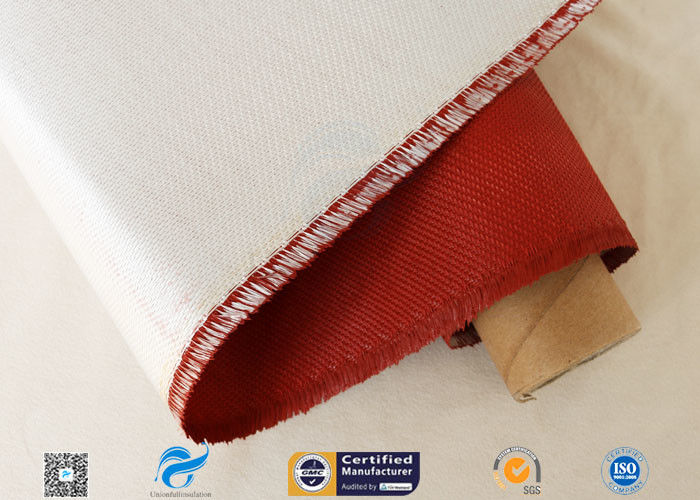 Single Sided Red Silicone Coating Fiberglass Cloth 50 Meters High Strength 100g