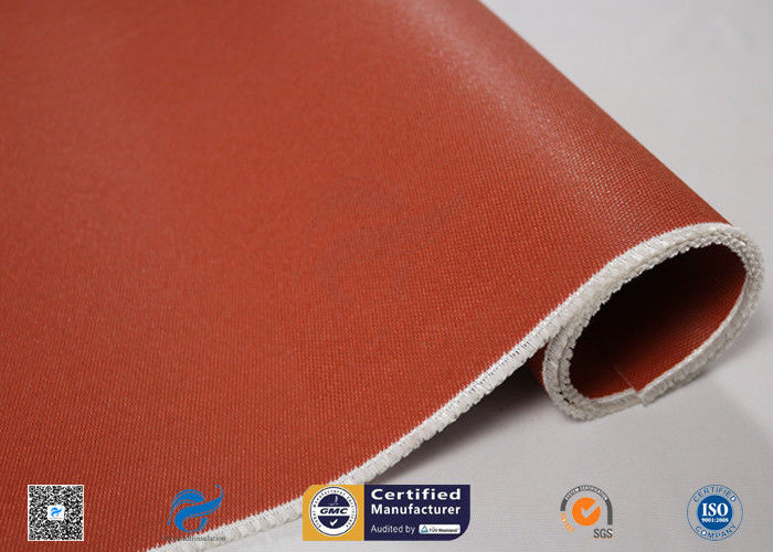 E Glass Fiberglass Fabric Coated With Red Silicone High Temperature Resistance