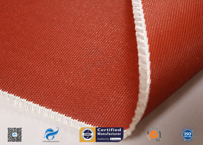 E Glass Fiberglass Fabric Coated With Red Silicone High Temperature Resistance