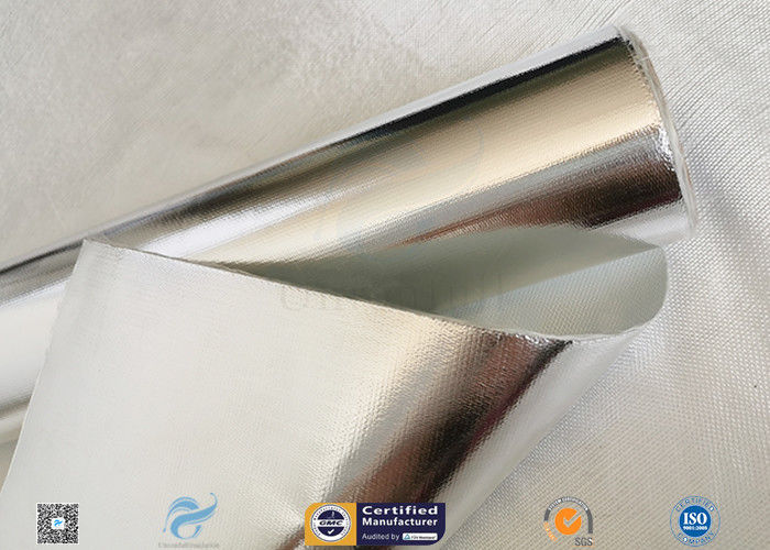 Moisture Proof 450g Durable Aluminium Foil Fiberglass Fabric Silver Laminated