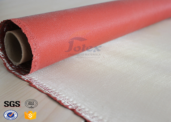 1200 Degree Silicone Coated Glass Cloth , Heat Resistant Fabric Fiberglass
