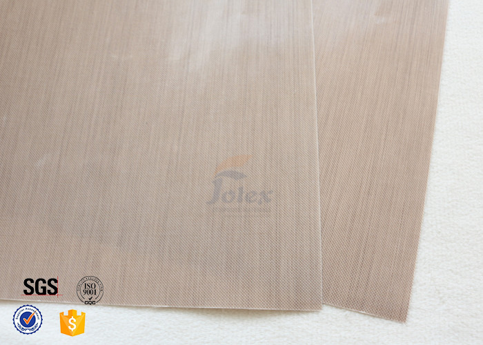 0.11mm 245gsm Brown PTFE Coated Fiberglass Fabric Cloth Plain Weave