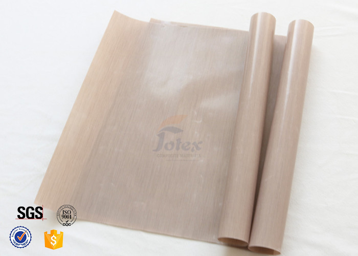 Non Stick Brown PTFE Coated Fiberglass Fabric Food Grade For BBQ Grill Mat